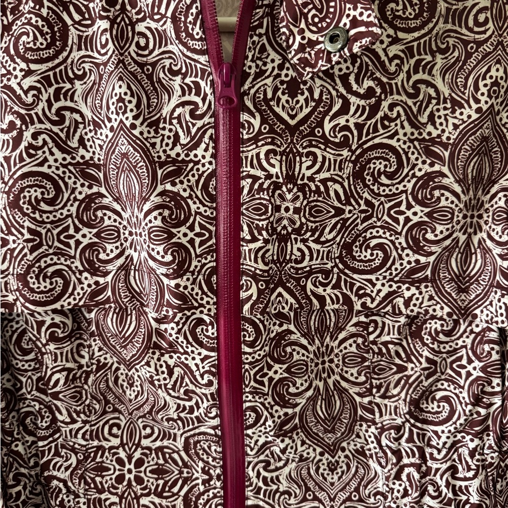 Prana Women's Medium Jordi Hooded Patterned Rain Wind Jacket - Picture 5 of 5